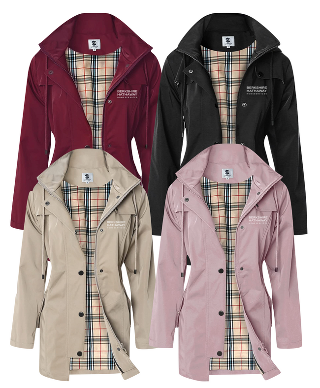 Womens Plaid Lined Berkshire Hathaway HomeServices Water Resistant Jacket