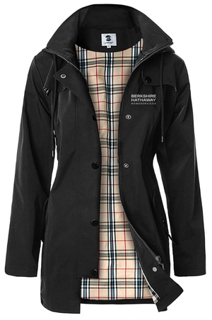 (In-Stock) Womens Plaid Lined Berkshire Hathaway HomeServices  Water Resistant Jacket