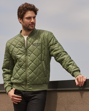 (In-Stock) Mens Quilted Bomber Jacket