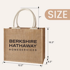 Berkshire Hathaway HomeServices Woven Straw Beach Tote