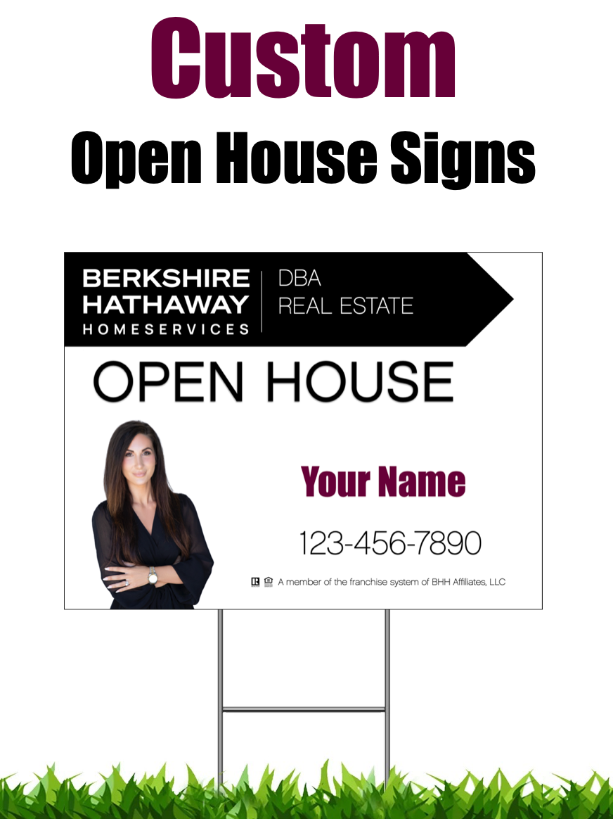 Custom Berkshire Hathaway HomeServices Open House Signs