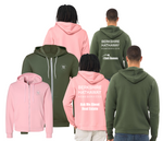 (In-Stock) Pink & Green  Uni-Sex Fleece lined Zip-up Hoodies