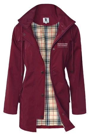 Womens Plaid Lined Berkshire Hathaway HomeServices  Water Resistant Jacket