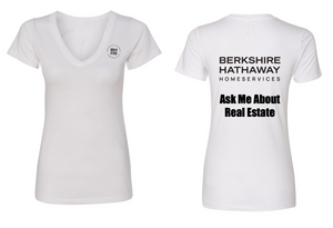 Women's  Ask Me About Real Estate V Neck