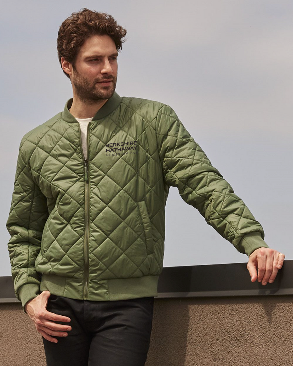 Mens Quilted Bomber Jacket