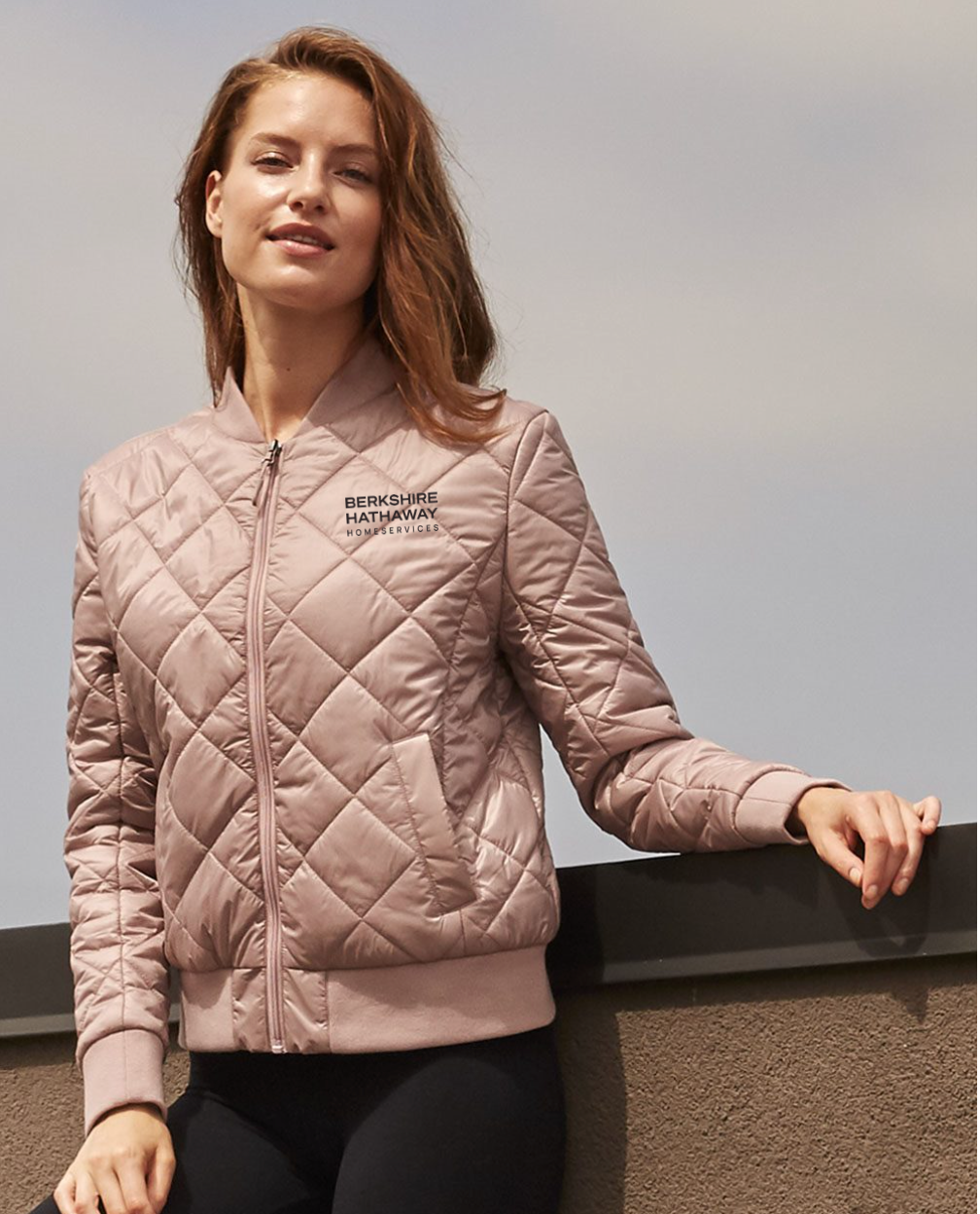 Womens Quilted Bomber Jacket